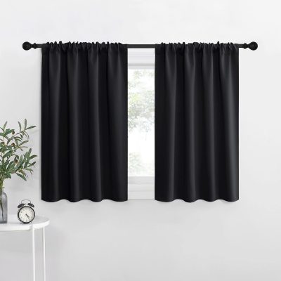 Halloween Short Curtains 36 inches Long, Black Out RV Bunk Panels, Kitchen Window Curtains Over Sink, Thermal Insulating Blackout Drapes/Draperies for Small Window (2 Panels, 42 inches Wide)