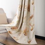 2 Panels Room Darkening Heavy Curtains for Bedroom, Elegant Brown Floral Print Window Curtain and Drapes for Nursery and Office, 52x84 in