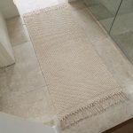 Beautiful Boho Rug with Tassels for Your Bedroom or Bathroom - Soft 2 x 4.3ft. Cotton Runner Rug Fits Perfectly in Any Bath Or Next to Beds - Washable Carpet Enhances Your Hallway/Home Decor