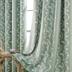 Blackout Curtains for Bedroom, Boho Sage Green Floral Curtain 84 Inch Length 2 Panels, Vintage Farmhouse Printed Patterned Curtains Tassels Country Drapes