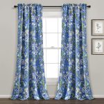 Light Filtering Window Panels, Pair, 52" W x 84" L, Blue & Green - Toile Curtains - Floral Bird Print - & French Country Curtains - Cottage & Maximalist