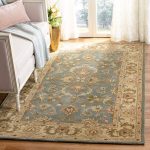Collection Area Rug - 5' x 8', Blue & Beige, Handmade Traditional Oriental Wool, Ideal for High Traffic Areas in Living Room, Bedroom (HG811B)